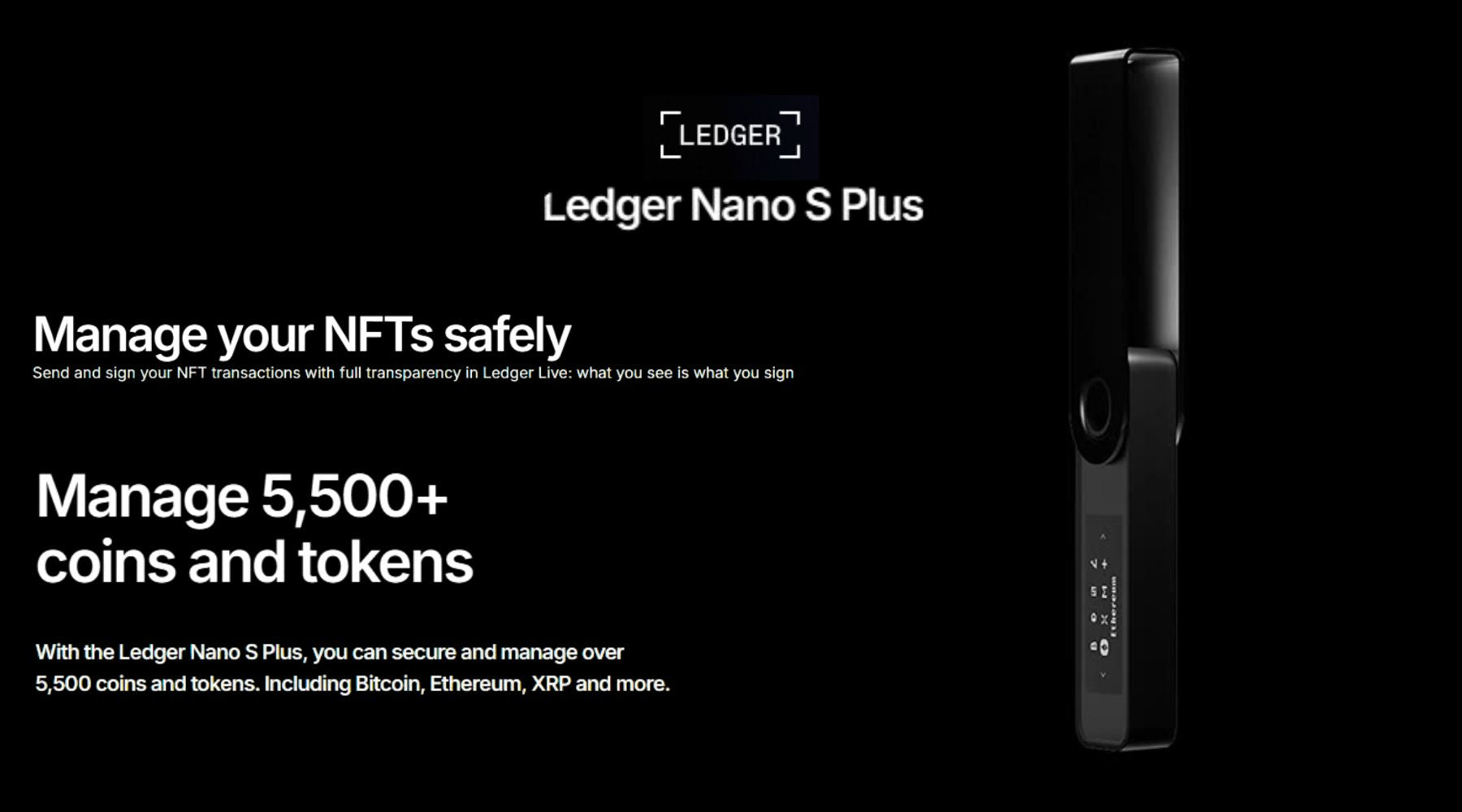 Ledger Nano S Plus crypto hardware wallet