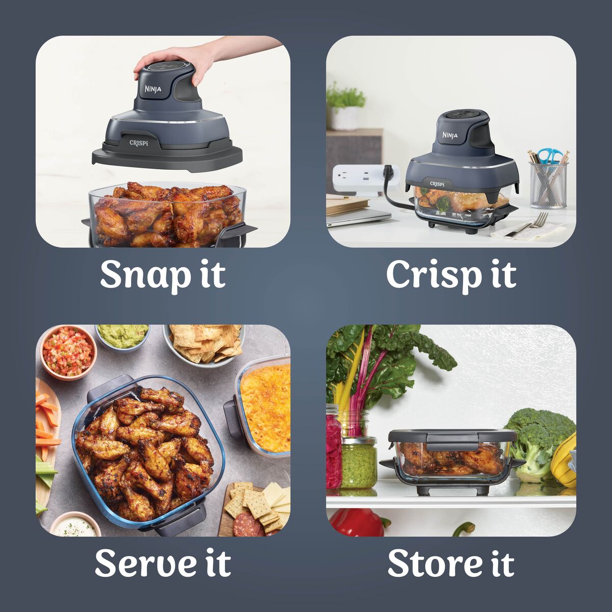 Ninja Crispi 4-In-1 Portable Glass Air Fryer