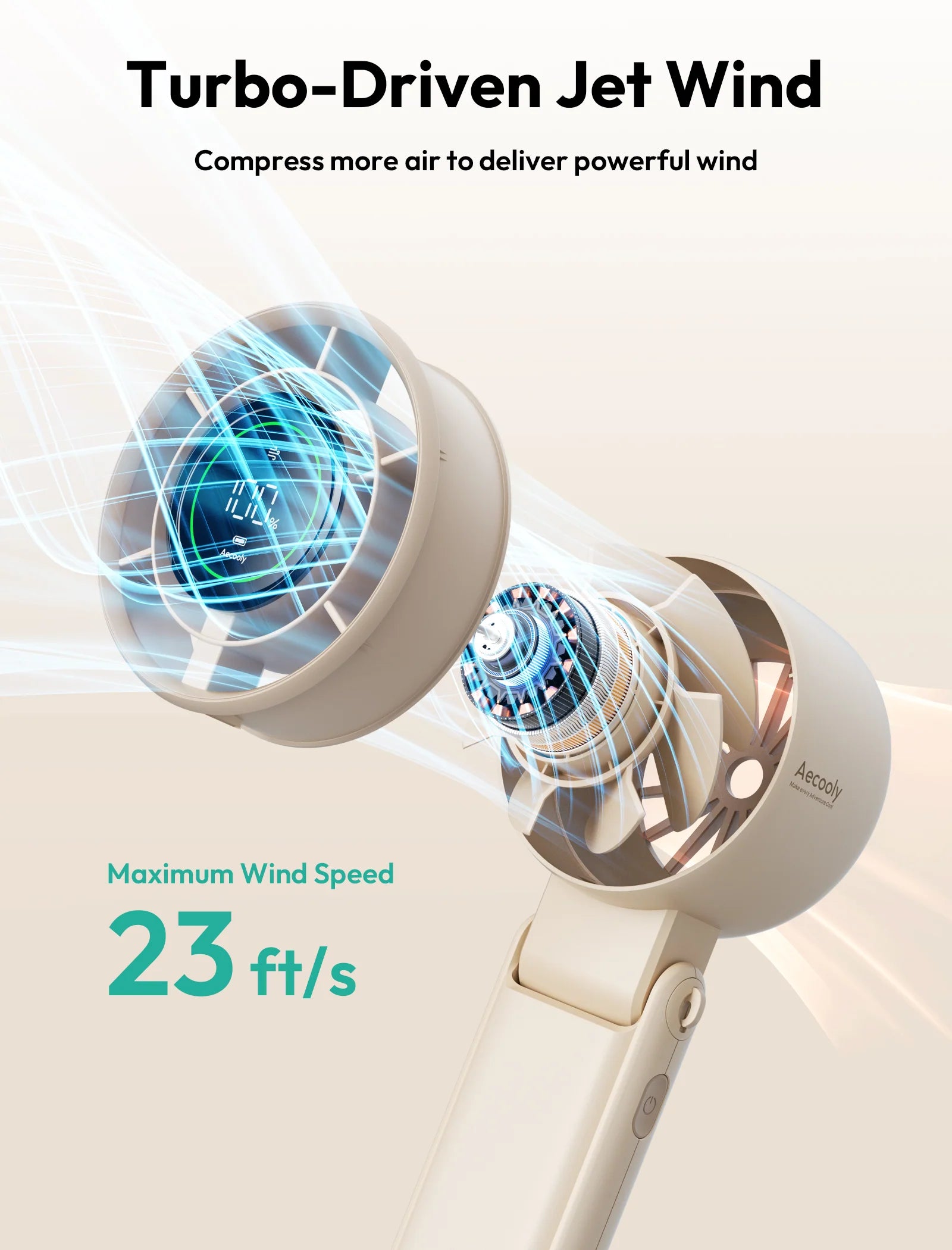 Aecooly Halo 02 5000 mAh Portable Hand Held Fan