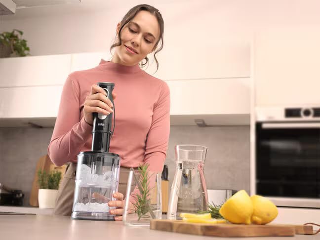 Braun MultiQuick 5 Pro Hand Blender 1000W with Beaker, 500ml Chopper, Whisk