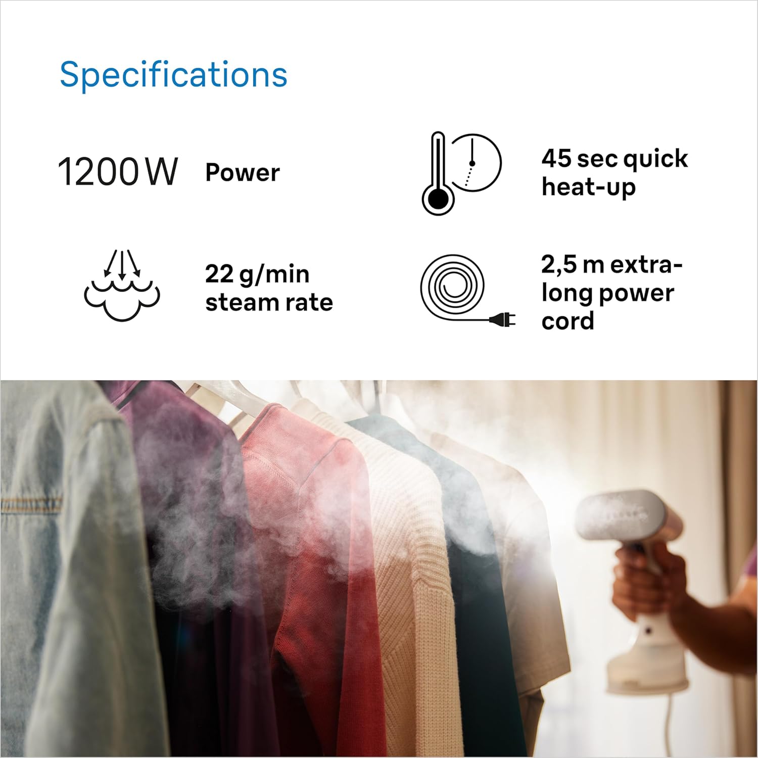 Braun QuickStyle 5 GS5011PU steaming a garment vertically