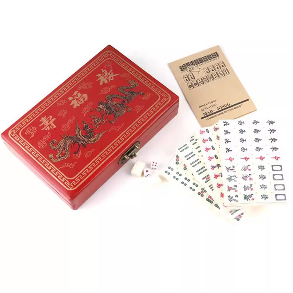 Mahajong Set - 144 White Engraved Standard Size Tiles