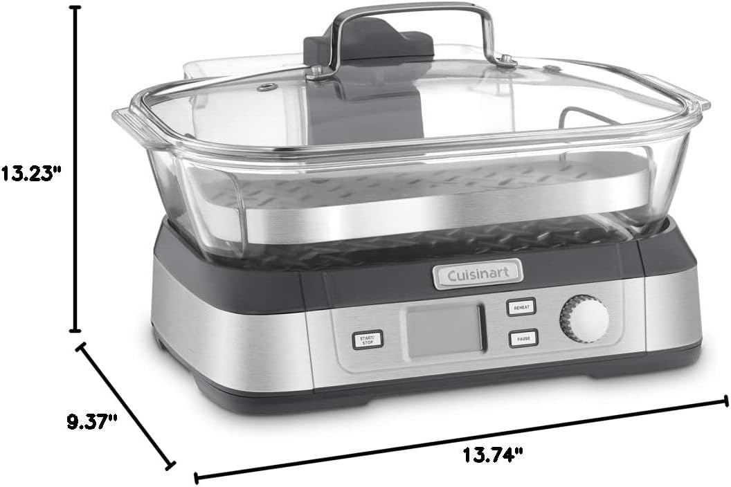 Cuisinart STM-1000 dimensions diagram: 13.74 inches long, 13.23 inches wide and 9.37 inches high