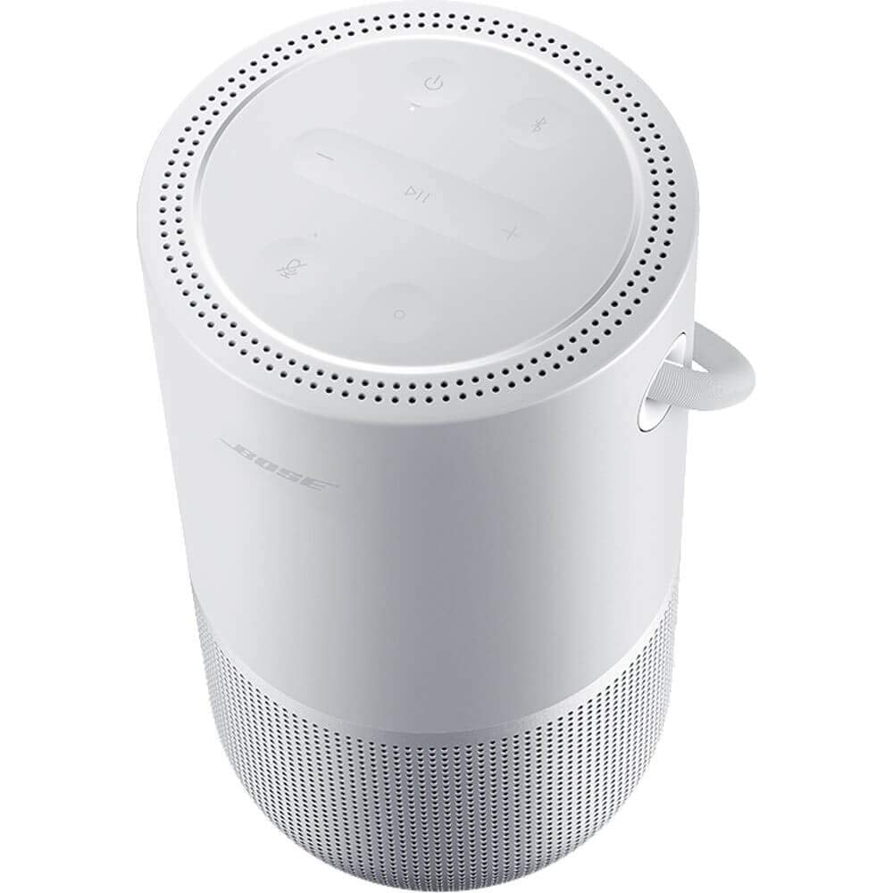White Bose speaker on a white background