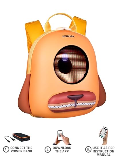 Hookaba GlowBuddy LED Eyes Backpack | Kids Smart Bag With App Control