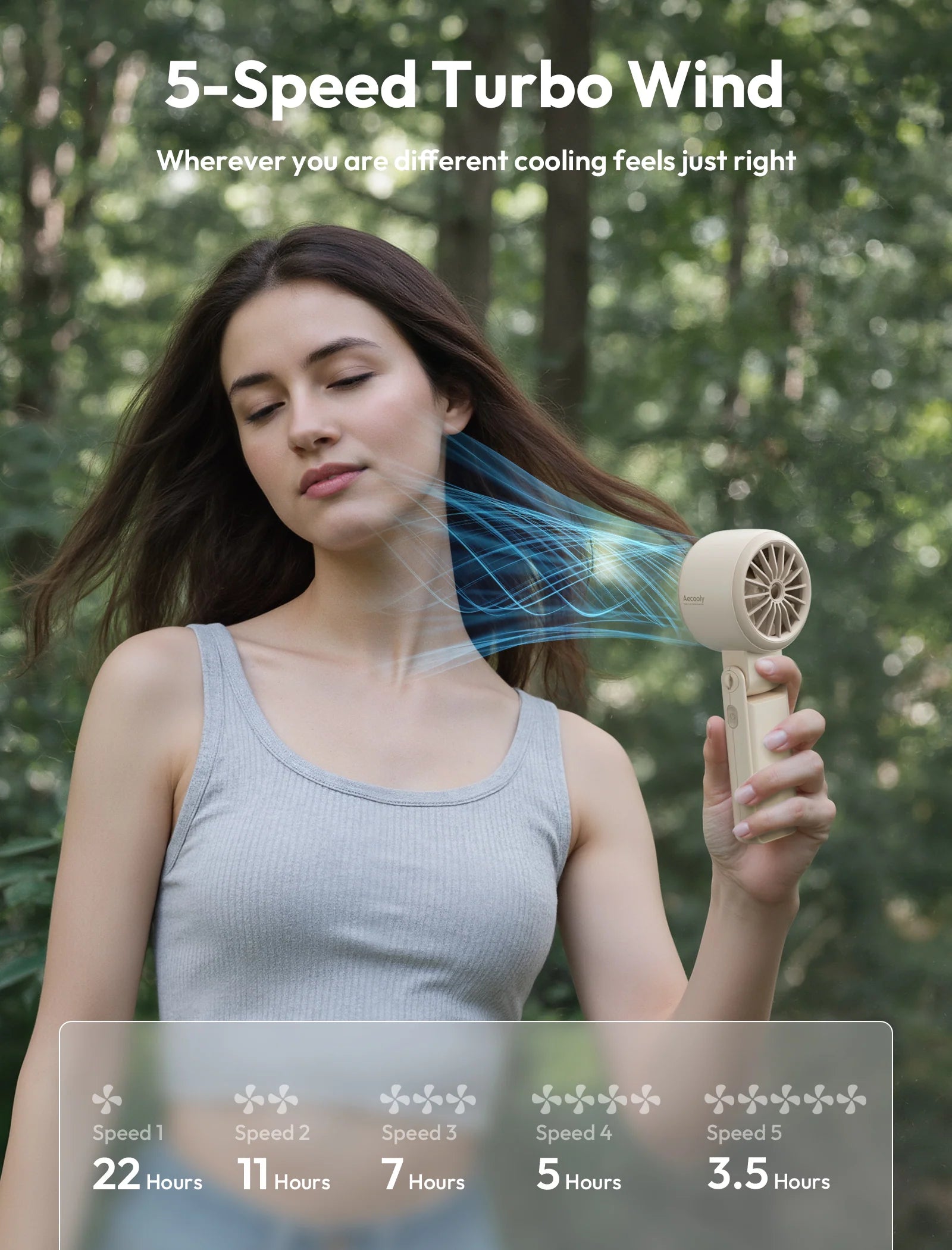 Aecooly Halo 02 5000 mAh Portable Hand Held Fan