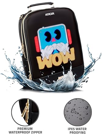 Hookaba Bold Elite LED Backpack – 21L Smart Backpack with 64×64 Pixel Removable LED Screen