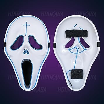Hookaba Ecto Face Unisex LED Mask – Blue Party Mask with 3 Light Modes