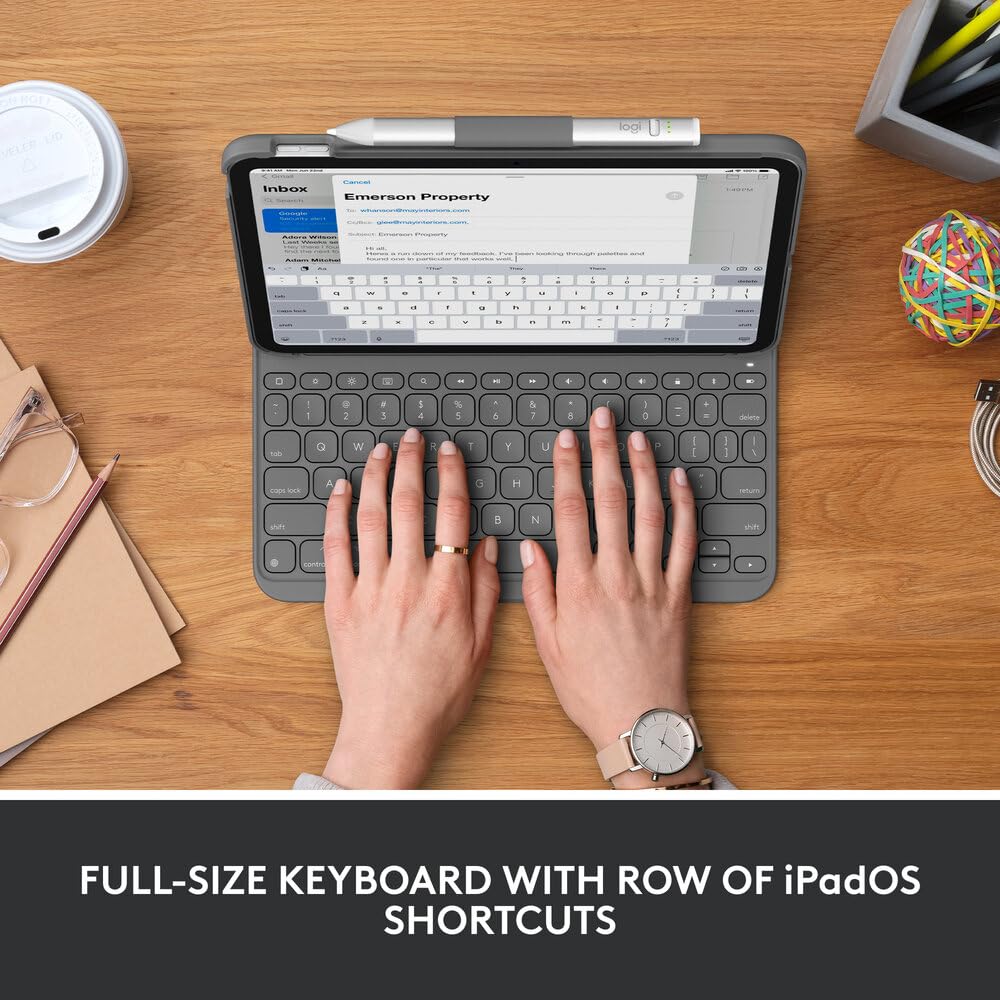 Logitech Slim Folio keyboard Case For Ipad 7th, 8th, 9th, 10th gen & A16