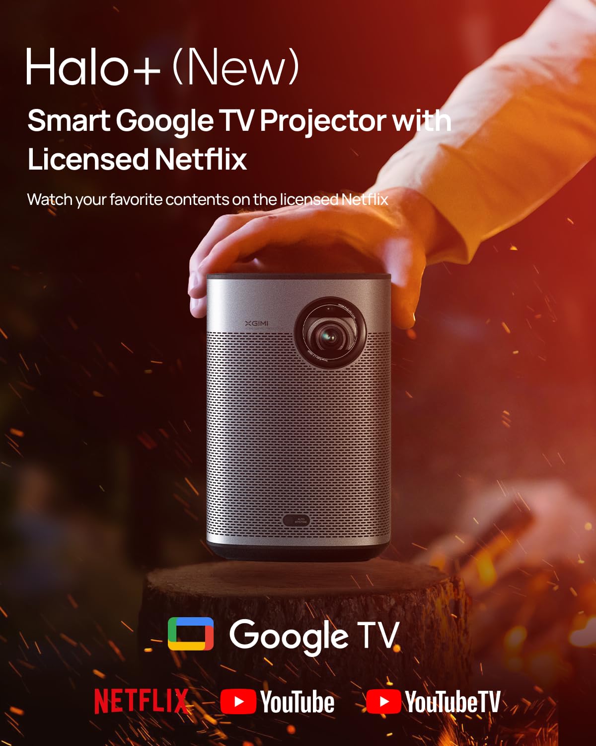 XGIMI Halo+ GTV Portable Projector, 2025 New Launch, Google TV with Licensed Netflix