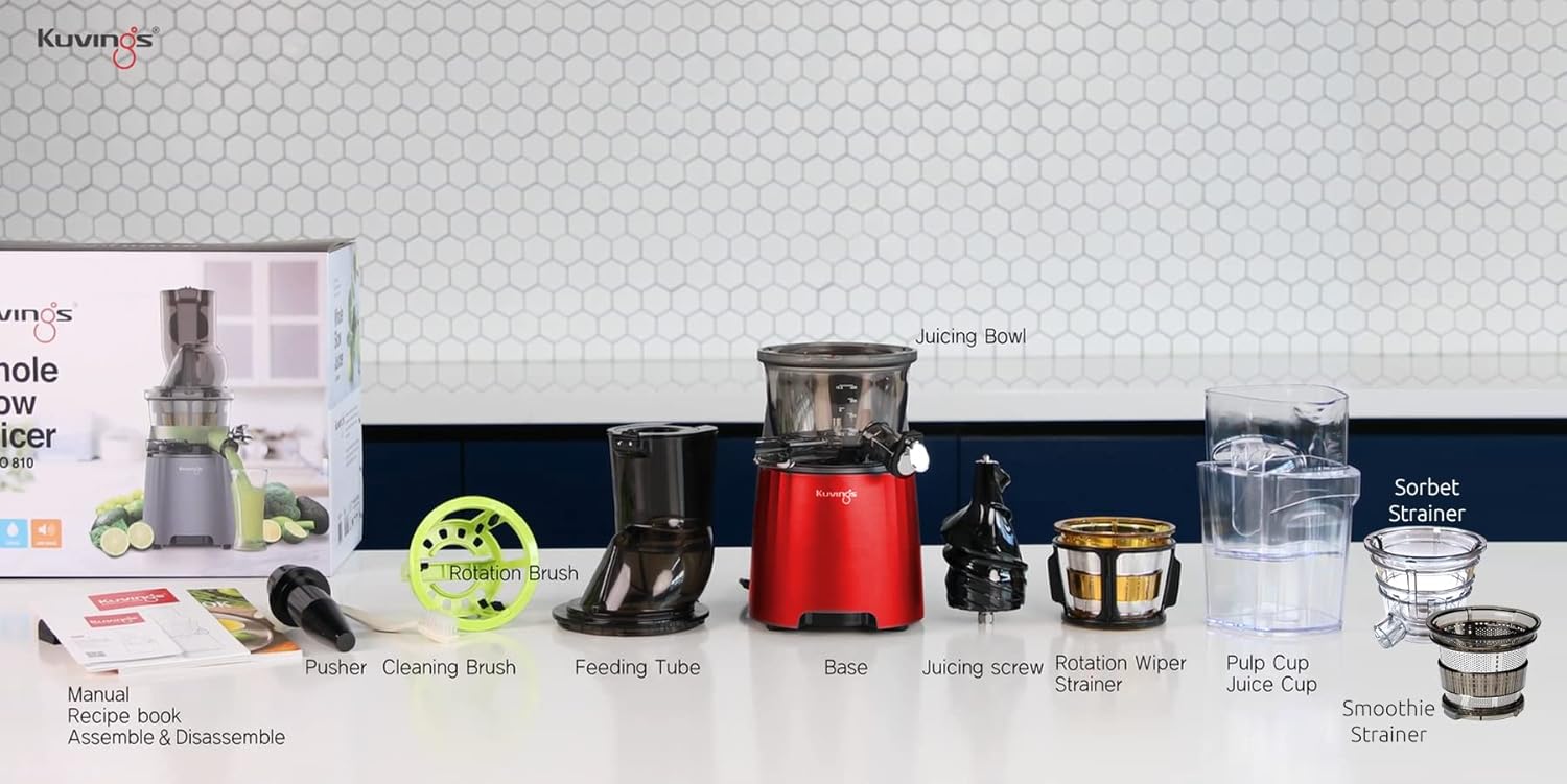 Kuvings Evo 810 Professional Cold Press Whole Slow Juicer With Smoothie & Sorbet Strainers