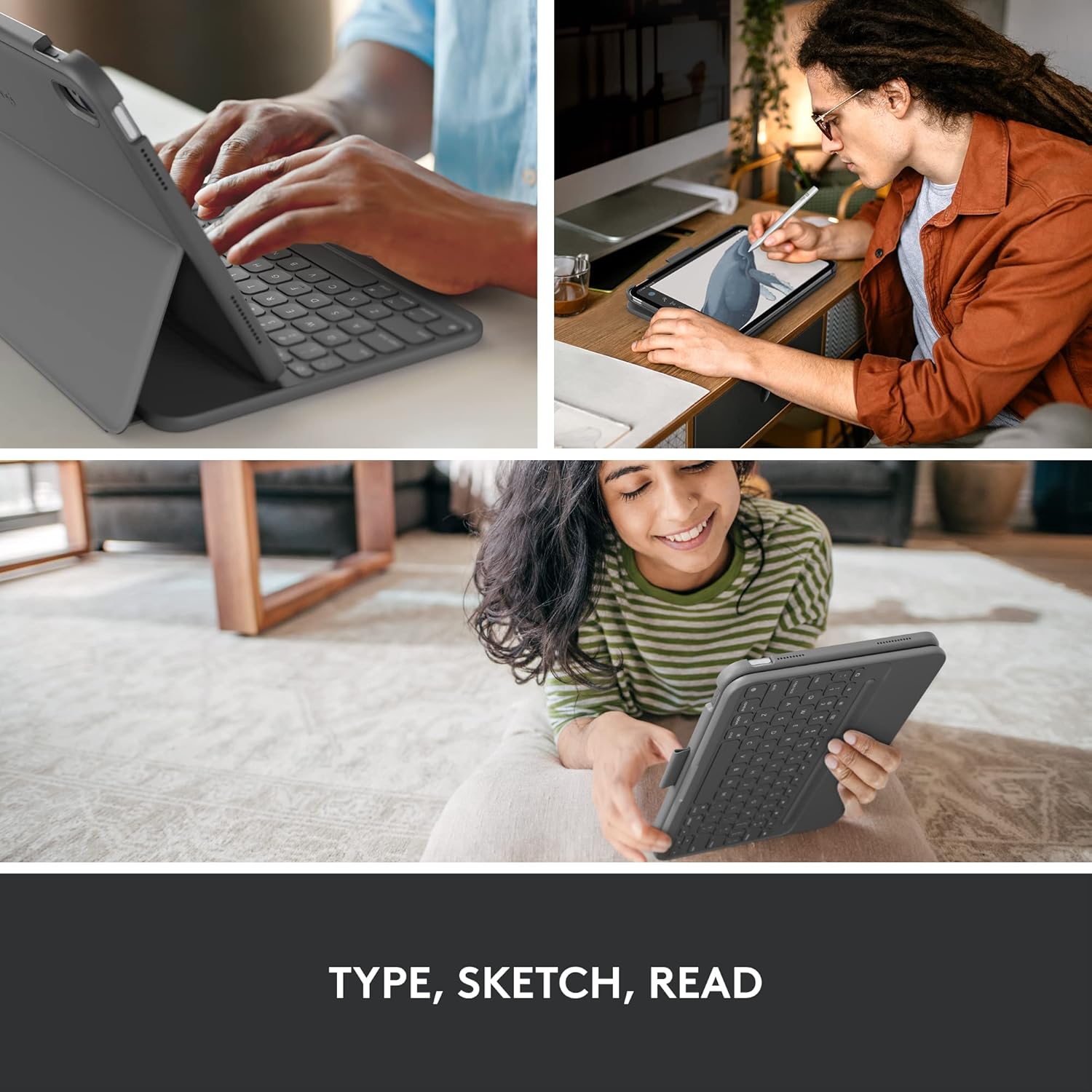 Logitech Slim Folio keyboard Case For Ipad 7th, 8th, 9th, 10th gen & A16