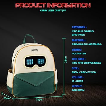 Zyppie Kids LED Backpack | 9L Lightweight Bag with Custom Display