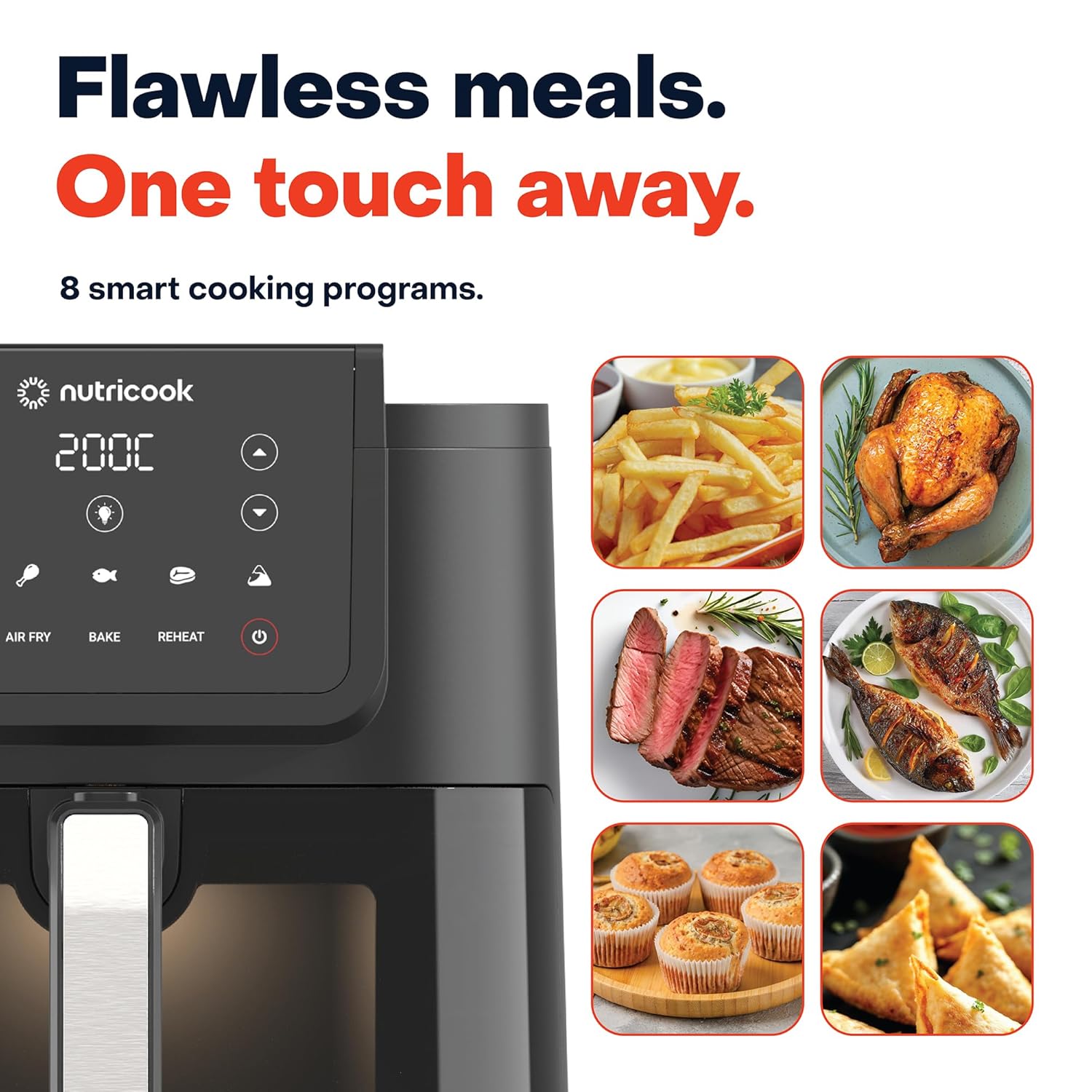 Nutricook 7.5 Litre Air Fryer Slim XL, 2025 New Launch