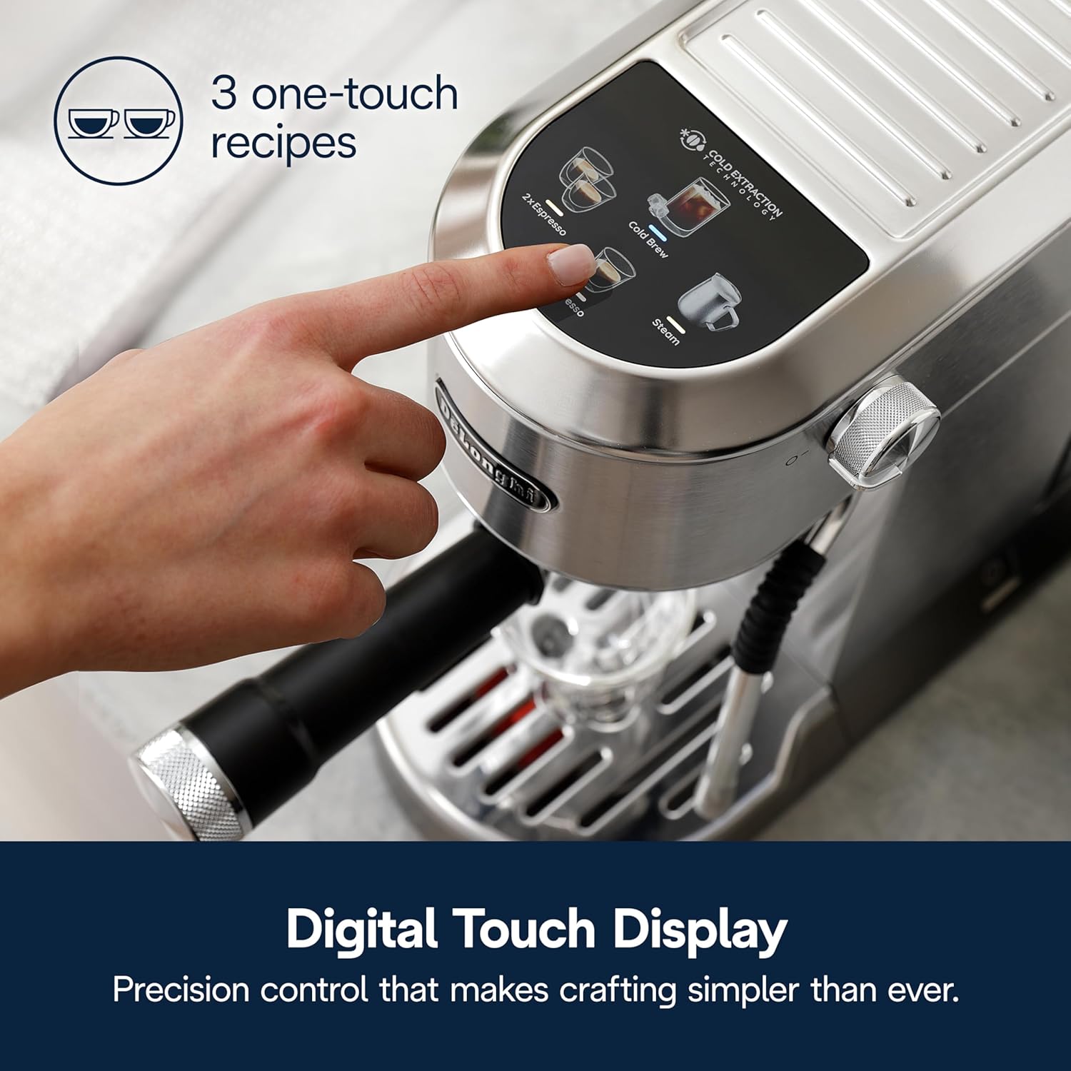 De’Longhi Dedica Duo Cold Brew Espresso Machine with Milk Frother