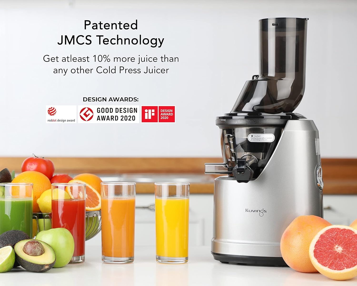 Kuvings B1700 Cold Press Slow Juicer with Sorbet and Smoothie Strainers