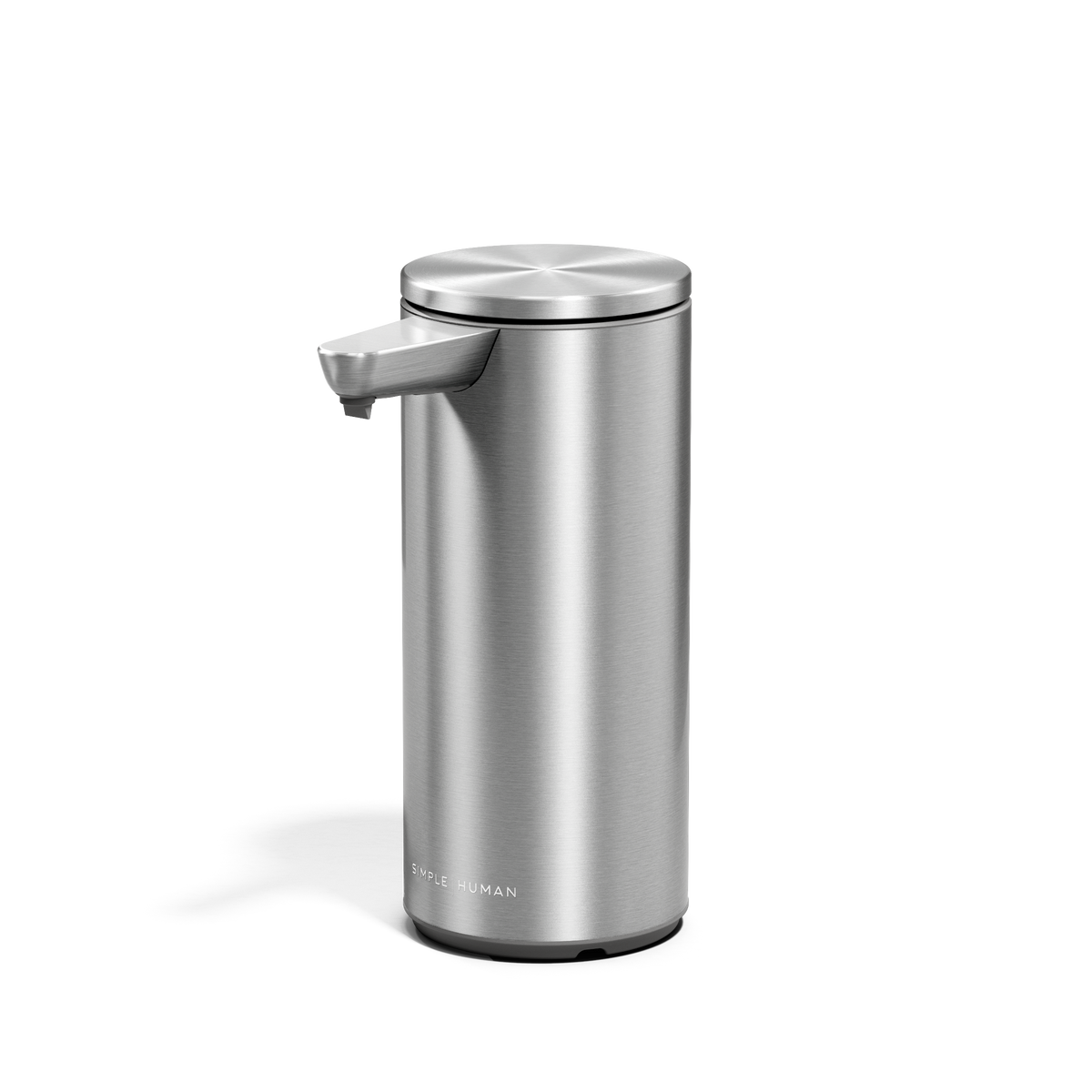 Angled view of brushed 9 oz sensor pump showing spout and sensor