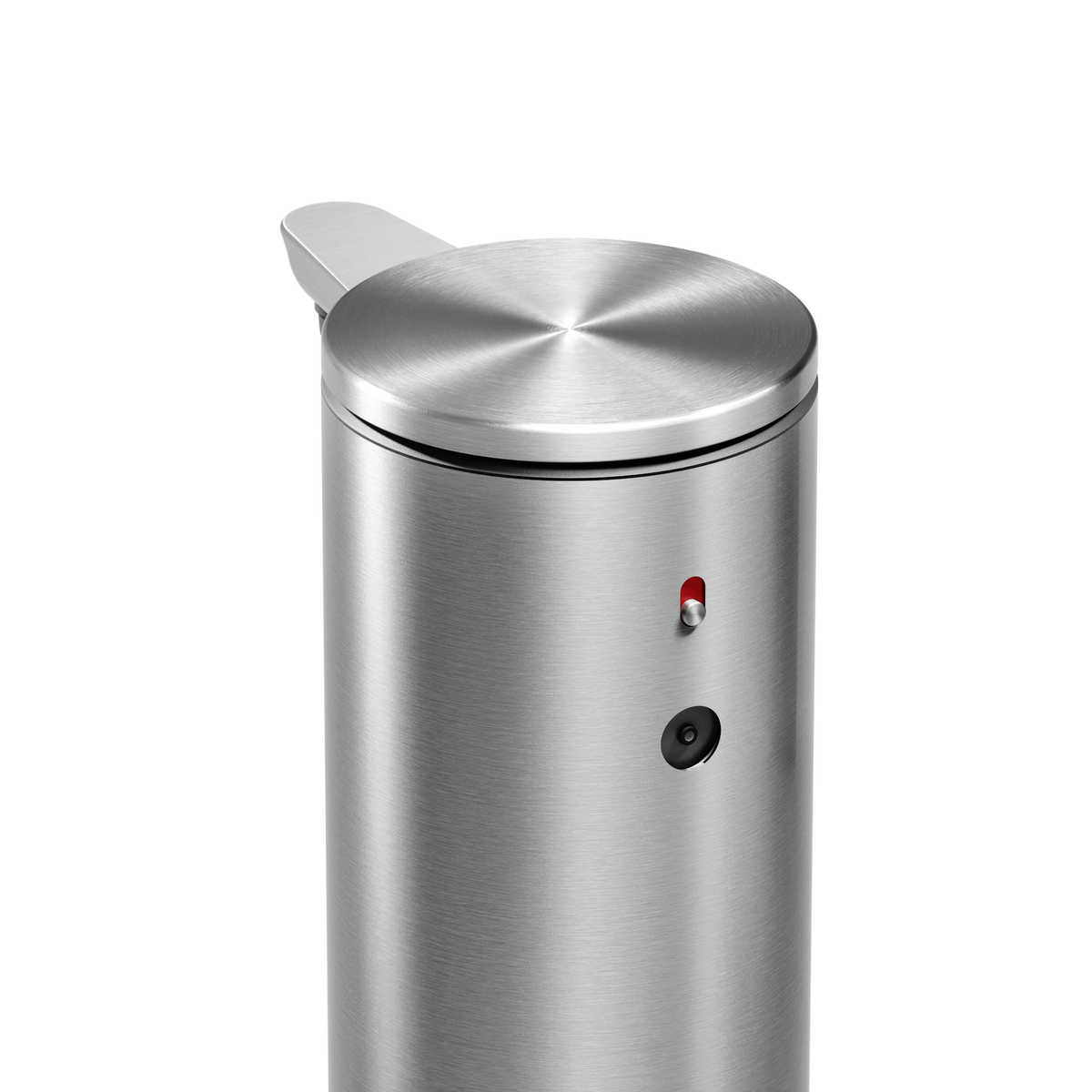 Detail of Simplehuman sensor pump anti-drip silicone valve and charging puck