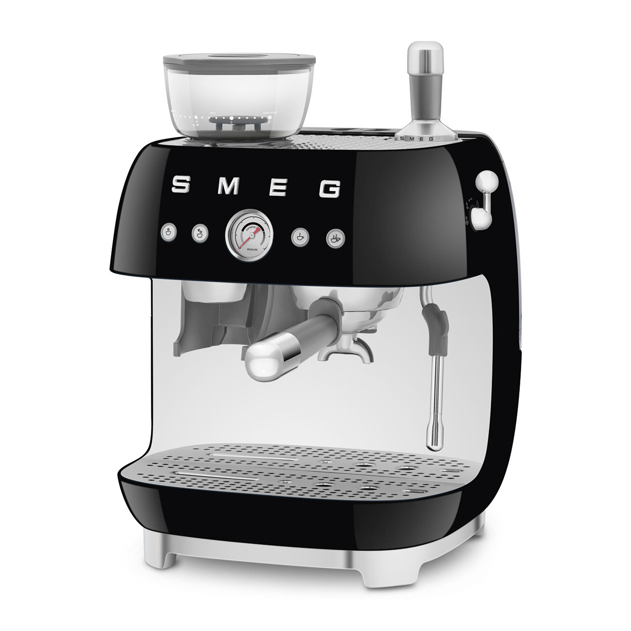Smeg Cream manual espresso coffee machine with built-in grinder EGF03