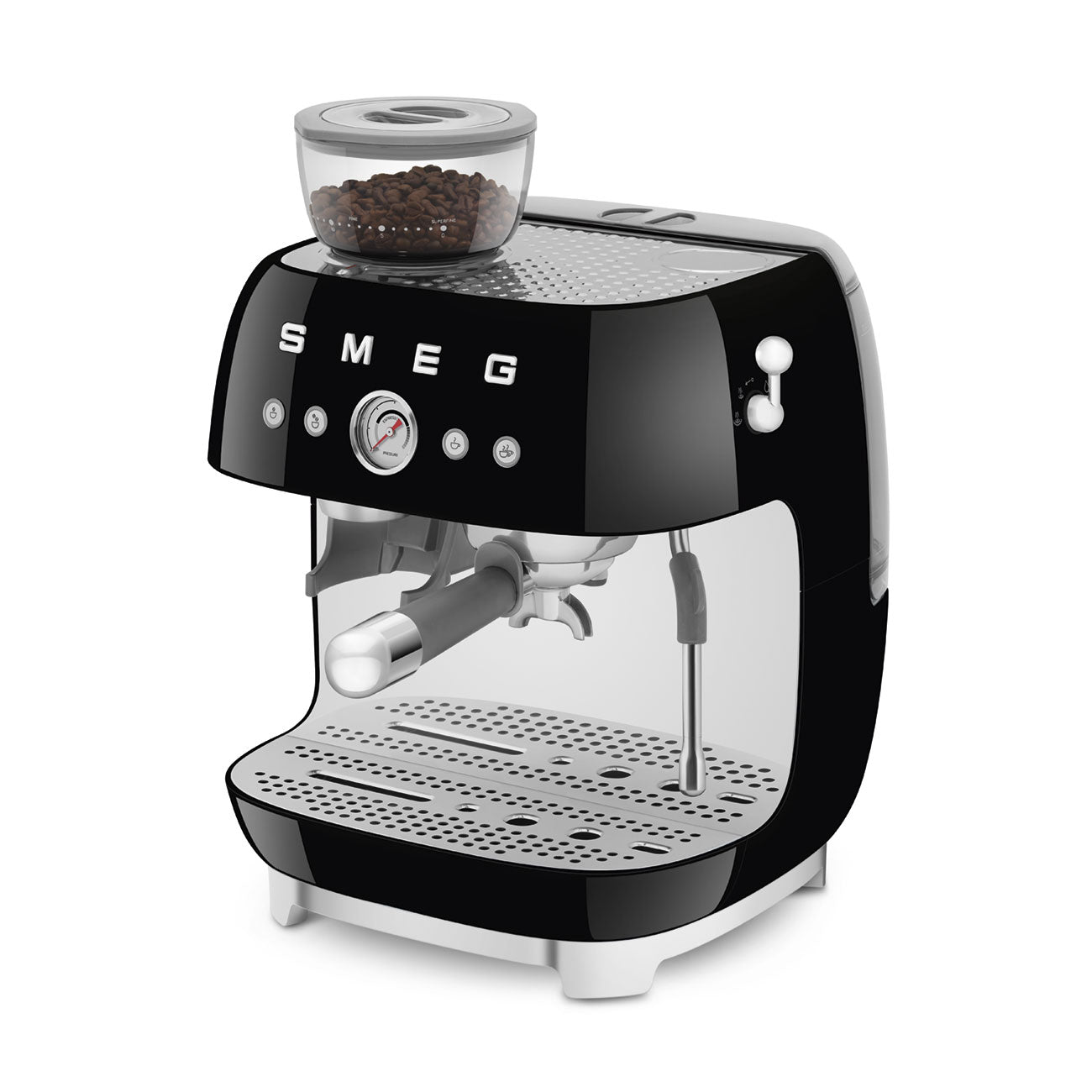 Smeg Cream manual espresso coffee machine with built-in grinder EGF03