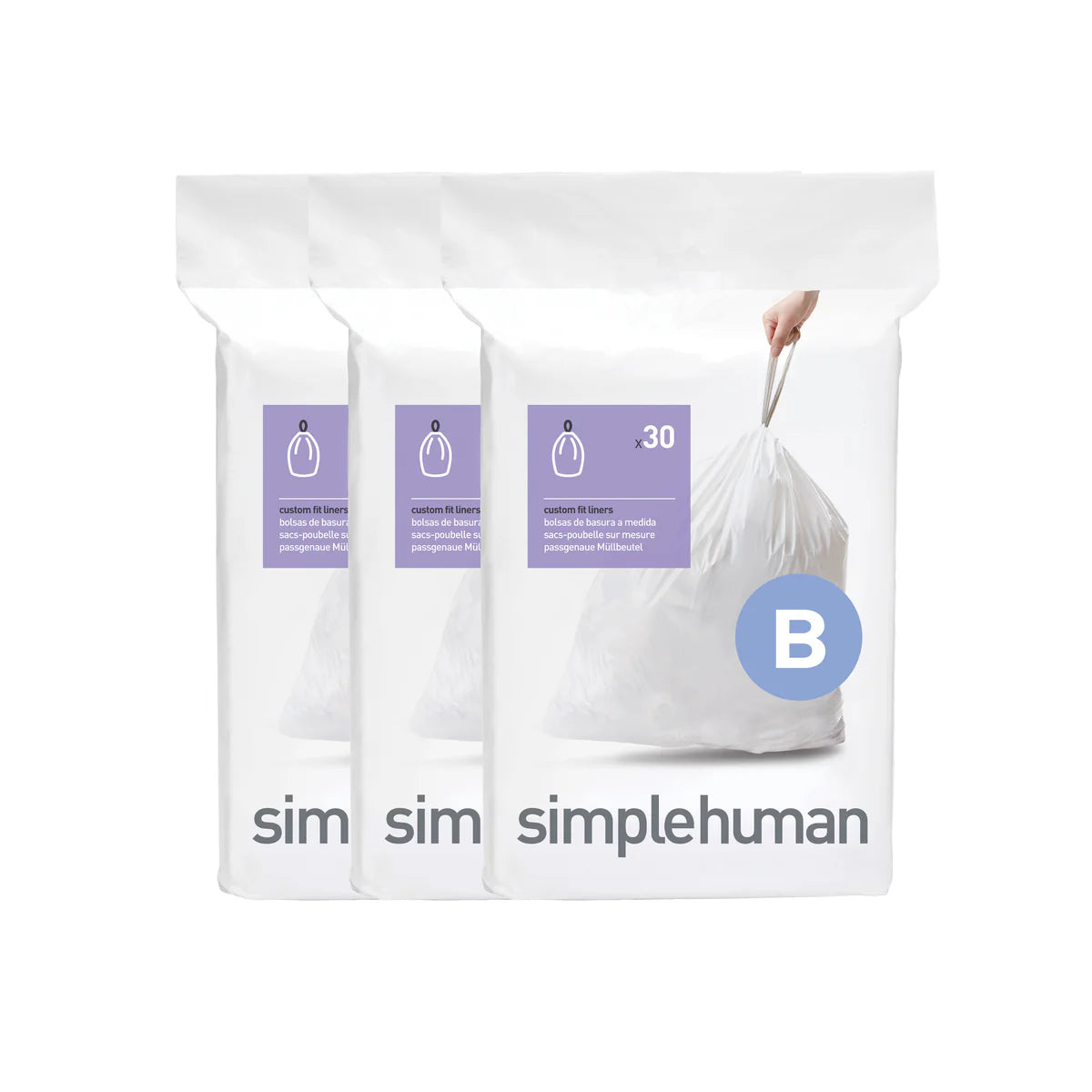 Simplehuman Code B Custom Fit Liners - 90 Pack