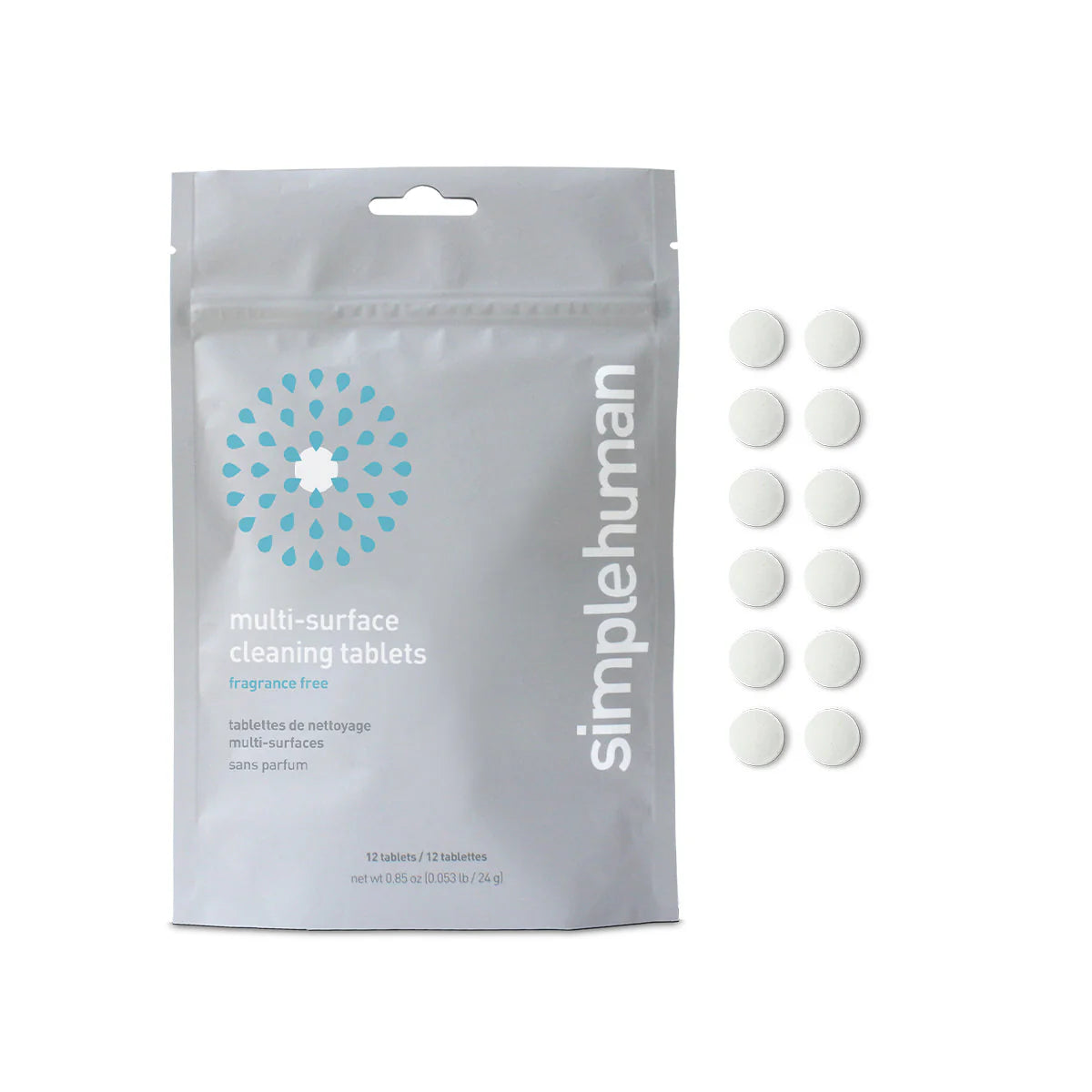 Simplehuman Multi-Surface Cleaning Tablet - Fragrance Free - 12 Pack