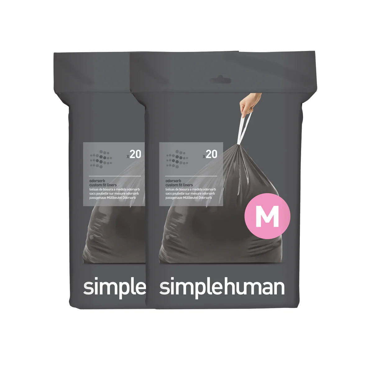 Simplehuman Odorsorb Custom Fit Liners Code M -40 Pack
