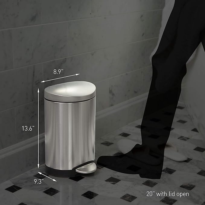Simplehuman 6 Liter Semi Round Step Can