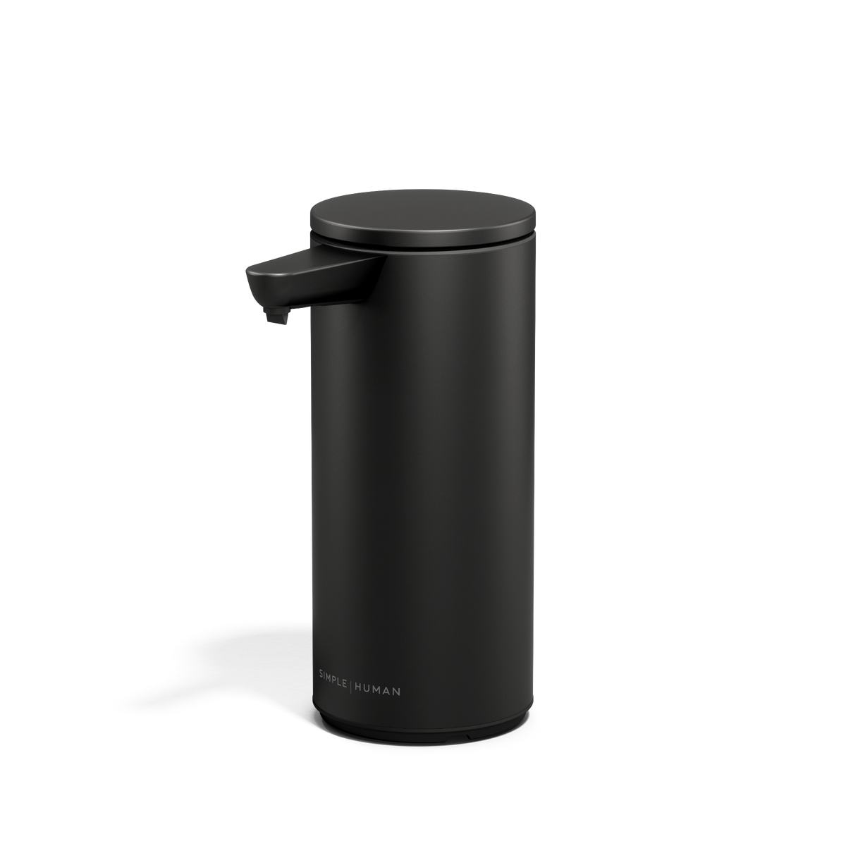 Angled view of matte black 9 oz sensor pump