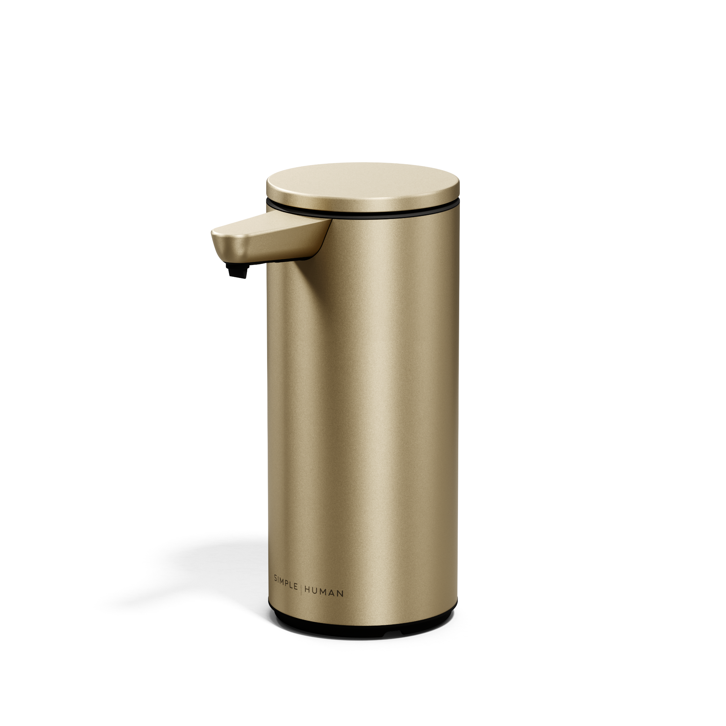 Angled view of matte gold 9 oz sensor pump