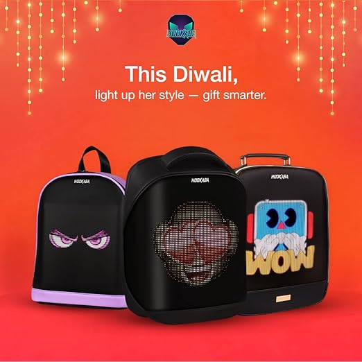 Hookaba Bold Bling LED Backpack For Kids 8L | Smart Display Bag