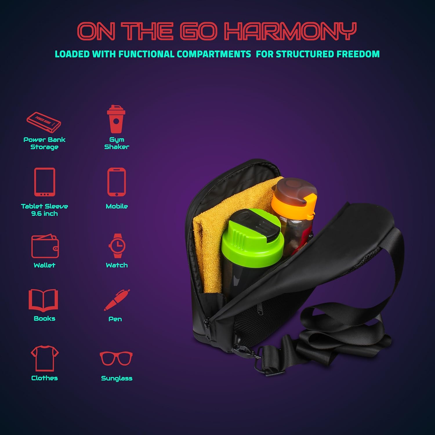Hookaba: LED Unisex Sling Bag