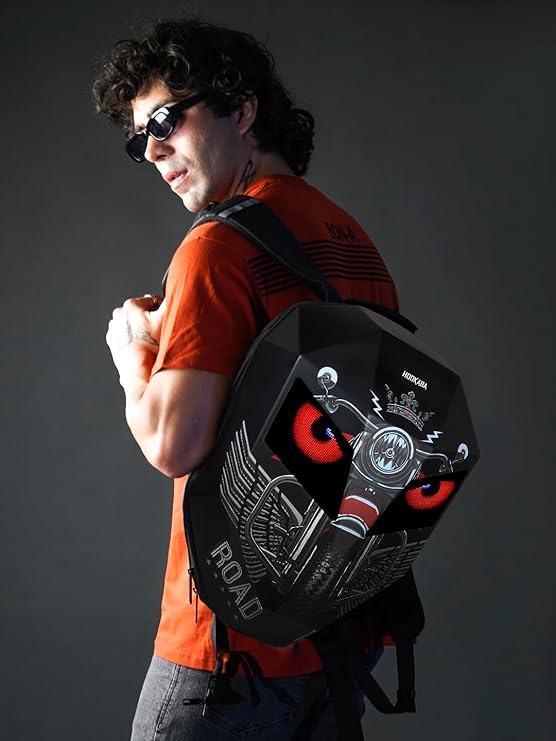 Hookaba Eye Rover LED Backpack 31L | Motorcycle Riding Bag With Programmable Screen