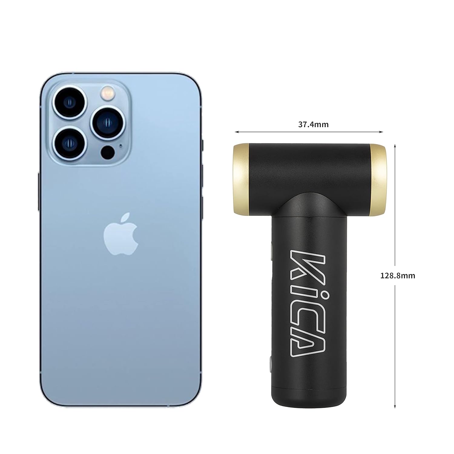 KICA Jet Fan 2 size comparison with smartphone Available at our ecommerce electronics store in India Perfect for tech enthusiasts and gadget lovers looking for innovative solutions