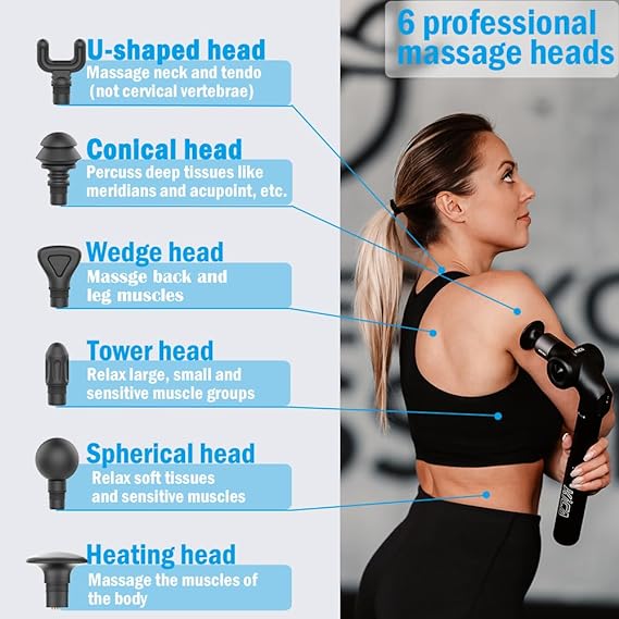 KICA Evo Massager with 6 professional massage heads including U-shaped head conical head wedge head tower head spherical head and heating head Available at our ecommerce electronics store in India Perfect for tech enthusiasts and gadget lovers looking for innovative solutions