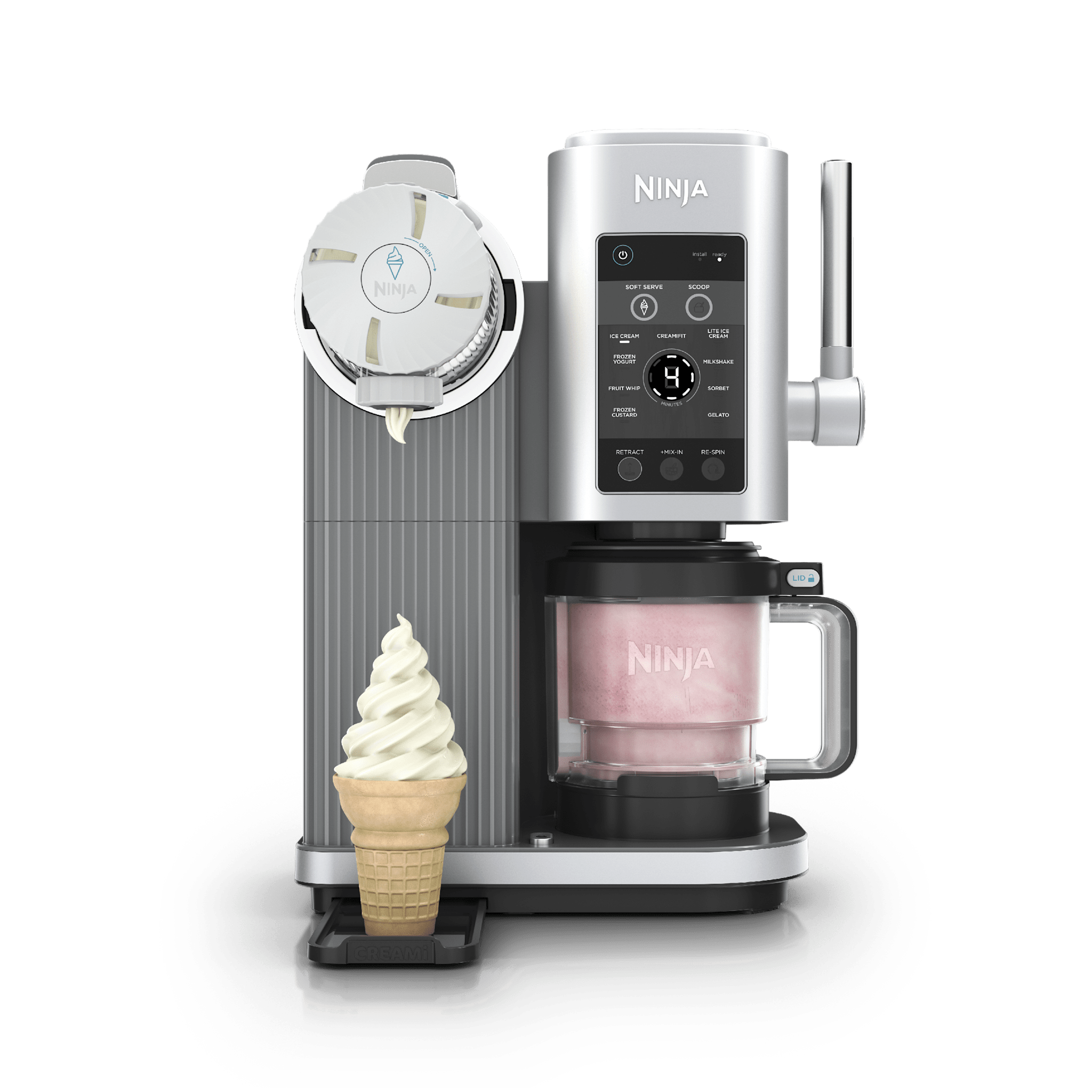 Ninja Swirl by CREAMi NC701 soft serve and ice cream maker in Platinum Silver