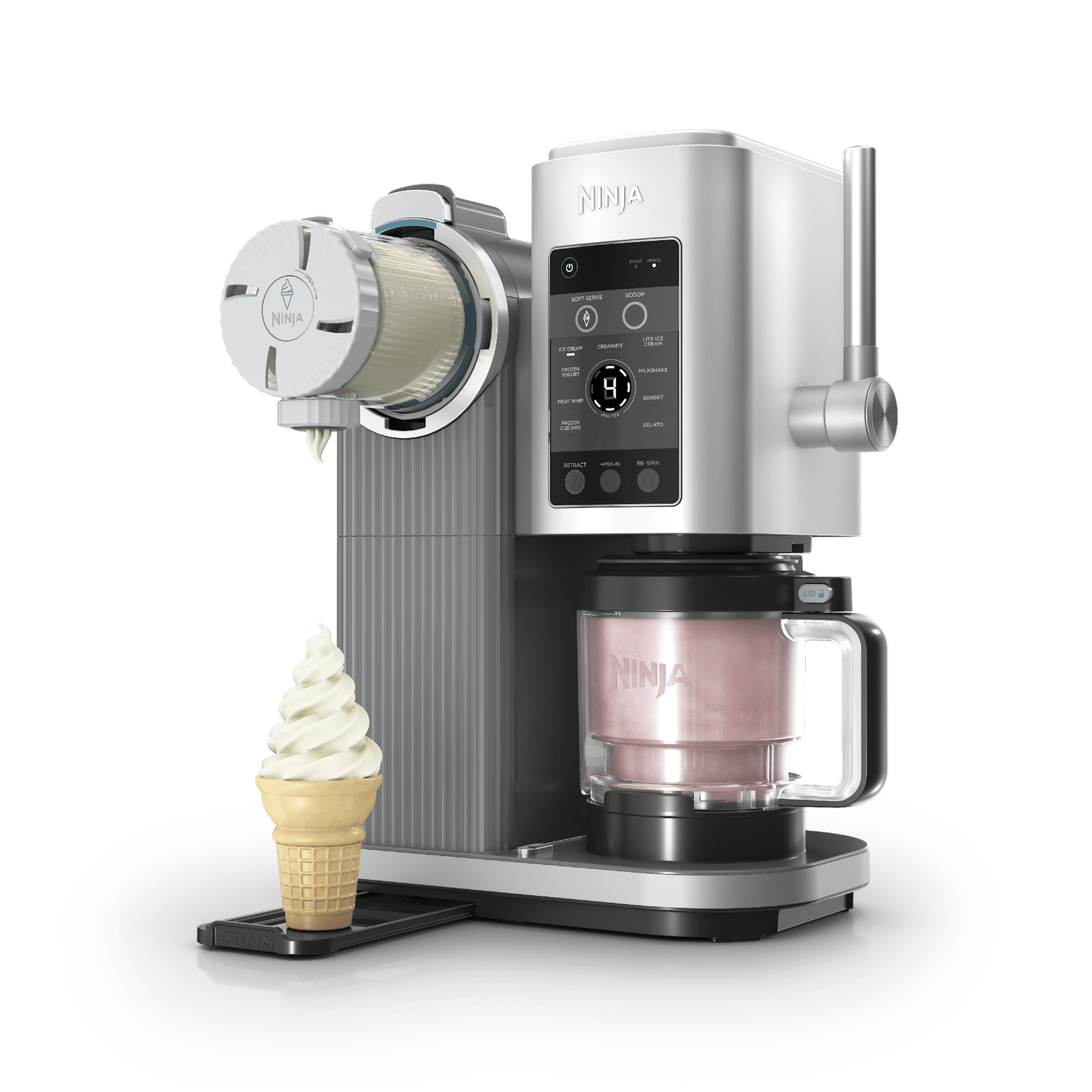 Ninja Swirl NC701 dispensing swirled soft serve ice cream
