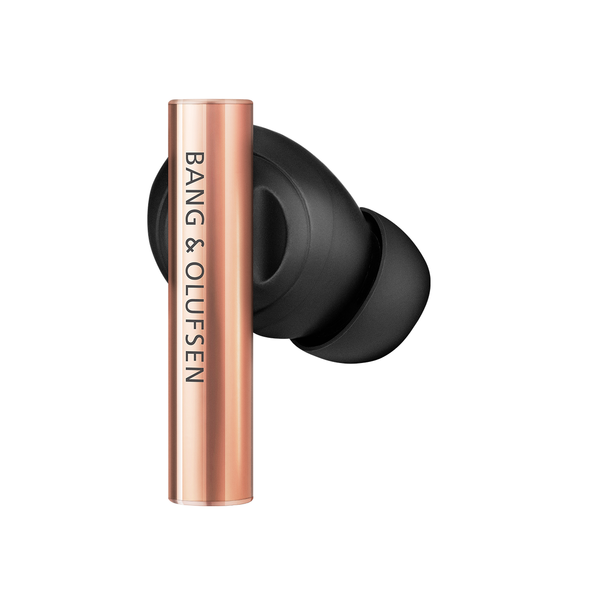 Beo Grace earbuds in Honey Tone with charging case, front view