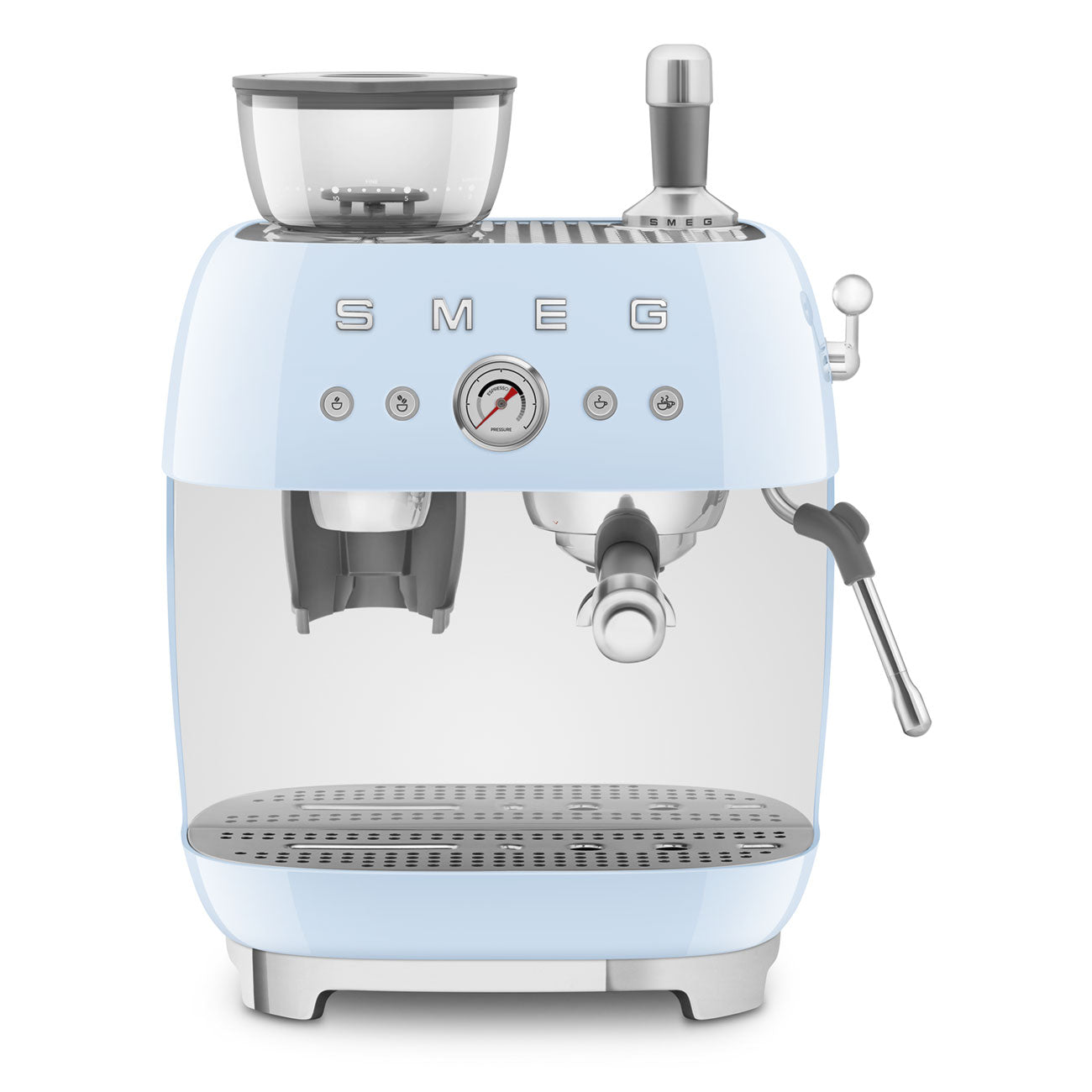 Smeg Cream manual espresso coffee machine with built-in grinder EGF03