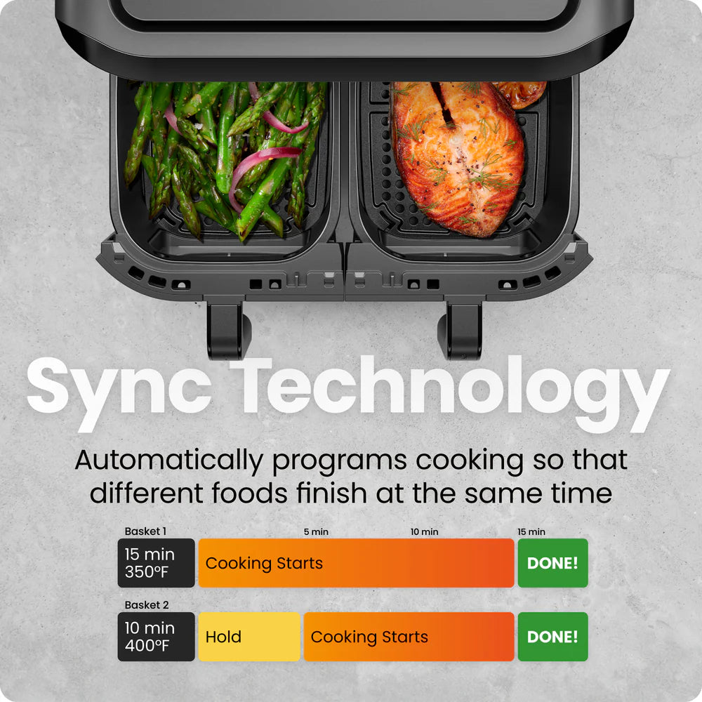 Chefman TurboFry Touch 6Qt Dual-Window Air Fryer