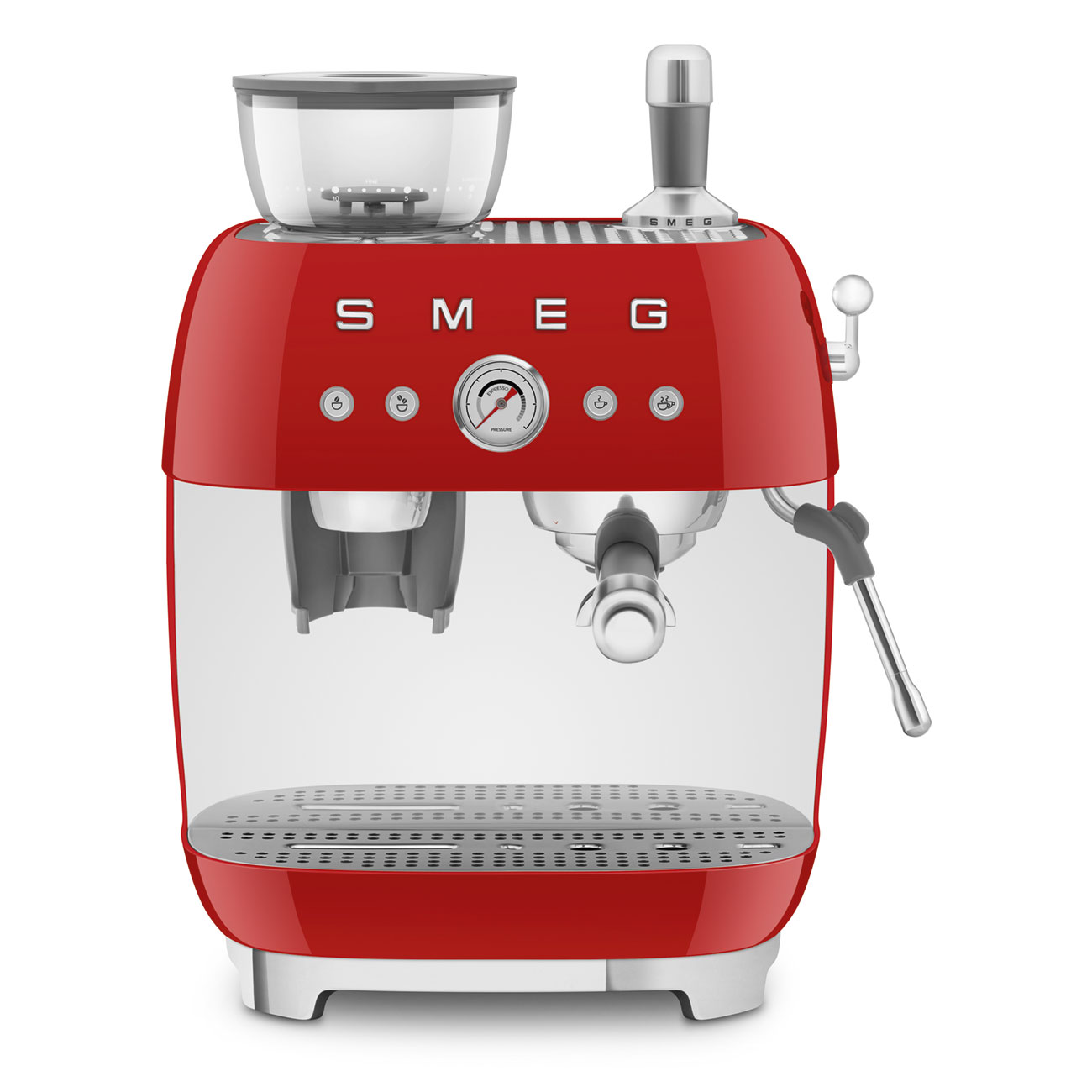 Smeg Cream manual espresso coffee machine with built-in grinder EGF03
