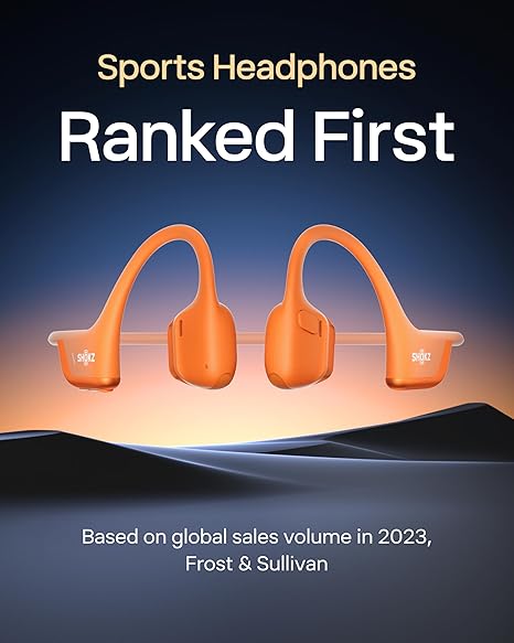 Shokz Sports Headphones ranked first in global sales volume in 2023, recognized by Frost & Sullivan.