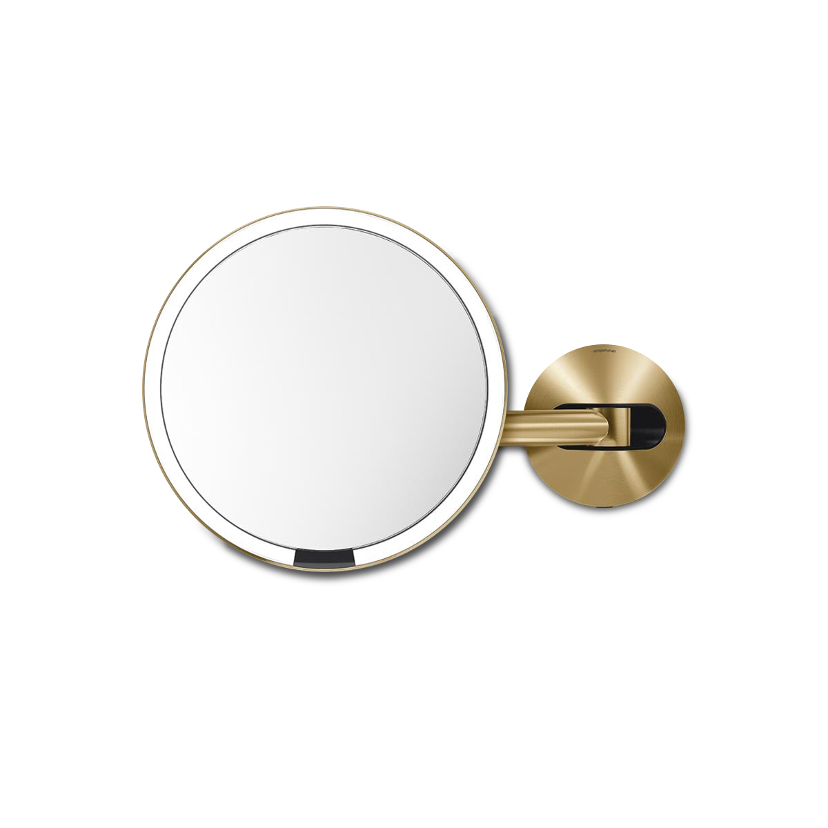 Simplehuman Wall Mount Sensor Mirror in brass with telescopic arm