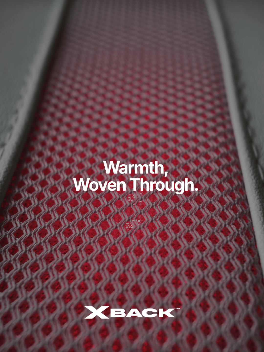 Close-up of the ARC X-BACK woven heating panel