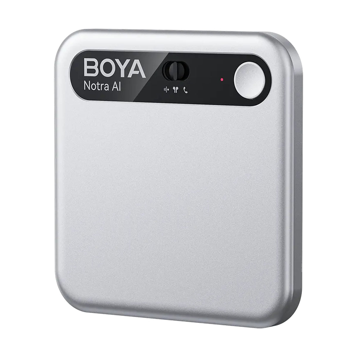 BOYA Notra AI voice recorder in Silver – aluminium card-sized note taker