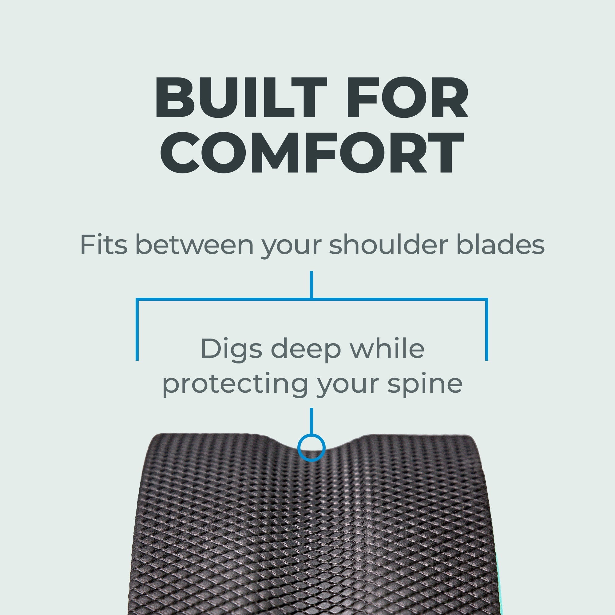 Chirp Wheel+ cushioned padding detail for comfortable back rolling