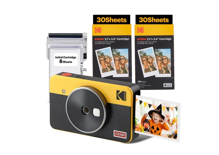KODAK Mini Shot 2 Retro 4PASS 2-in-1 Instant Camera and Photo Printer (2.1x3.4 inches) + 68 Sheets Gift Bundle