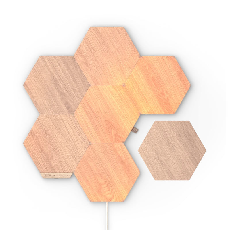 Nanoleaf Elements Hexagon Wood Look Starter Kit 7 Panels