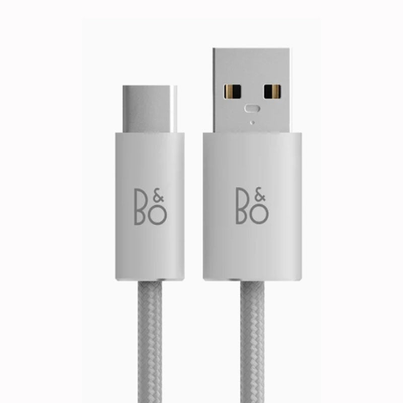 B&O USB-A to USB-C charging cable with durable braided design for high-speed data transfer and device charging.