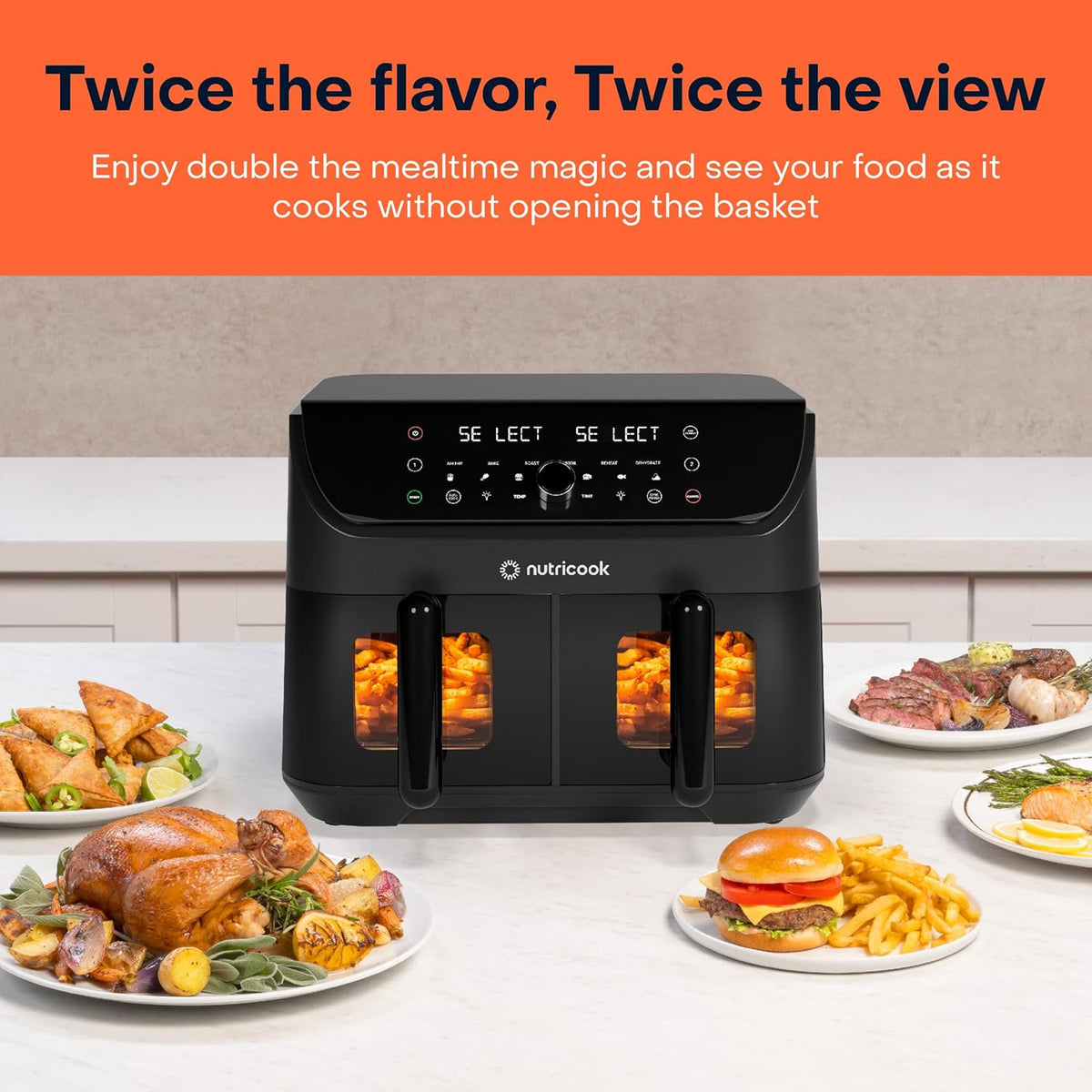 Nutricook Duo air fryer Dual Cook sync function